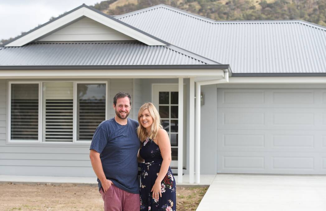 DREAM COME TRUE: Aidan and Melissa Robertson, and baby daughter Sienna, are settling into their Killara house. The couple spent four years searching for an affordable home in Melbourne without success. Picture: MARK JESSER 