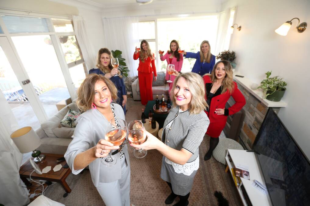 HERE'S CHEERS Brooke Vander Veer and Georgie Parker lead the celebrations as the friends wish all the wineries well. Picture: JAMES WILTSHIRE