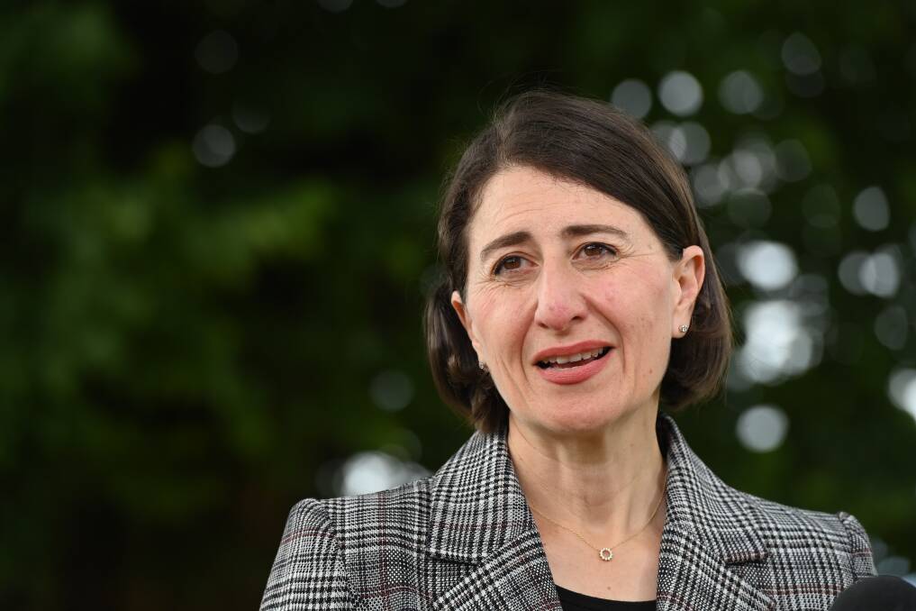 Fronting up: NSW Premier Gladys Berejiklian faced the Sydney media on Sunday morning after having announced a regional lockdown, that encompassed the Riverina, via Twitter on Saturday afternoon.