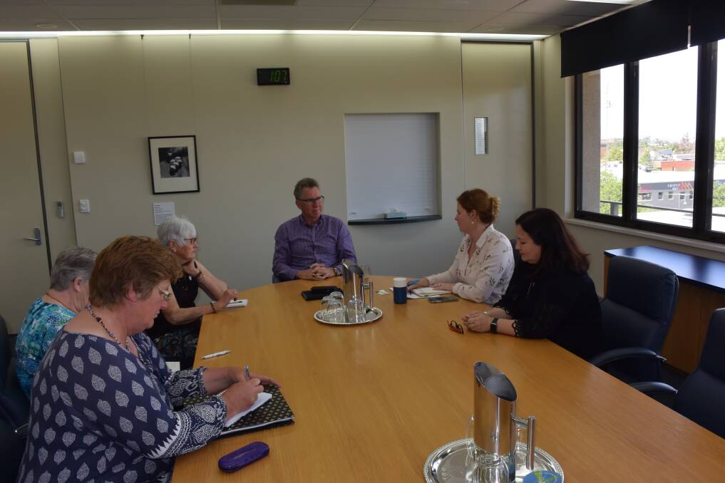 PLANNING: Albury mayor Kevin Mack meets with the CWA representatives on Tuesday.