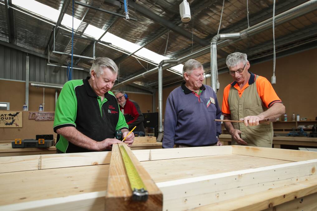 WORKING SPACE: David Cunningham, Daniel Evans and Ray Tanner make the most of the new facility. Picture: JAMES WILTSHIRE
