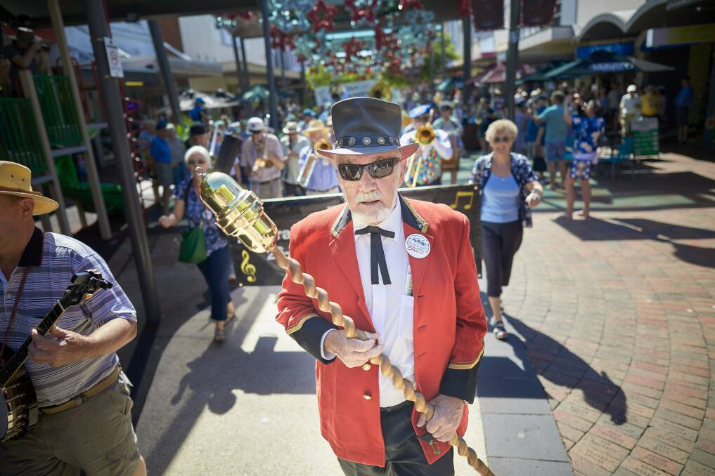 ON THE MOVE: Participants parade in Ballarat at the last Australian Jazz Convention. Picture: BALLARAT COURIER 