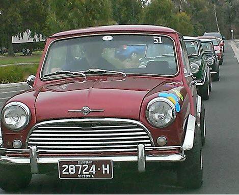 MINIS ON PARADE: British classic car enthusiasts will gather in Albury-Wodonga this weekend and display their vehicles to the community in Hovell Tree Park on Sunday.