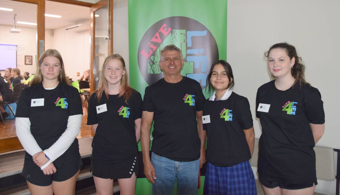 GREAT RESPONSE: Moira mayor Libro Mustica says many of the shire's young people, including volunteer Live4Life leaders Montana Skipper, Cheyanne Hansen, Savana Mustica and Emily Boschetti, are keen to be involved.