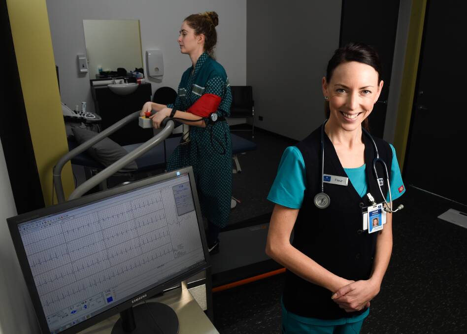 ONE-STOP SHOP: Registered nurses Fleur Pressnell (front) and Sasha Duefen in the West Albury cardiac assessment centre. Picture: MARK JESSER