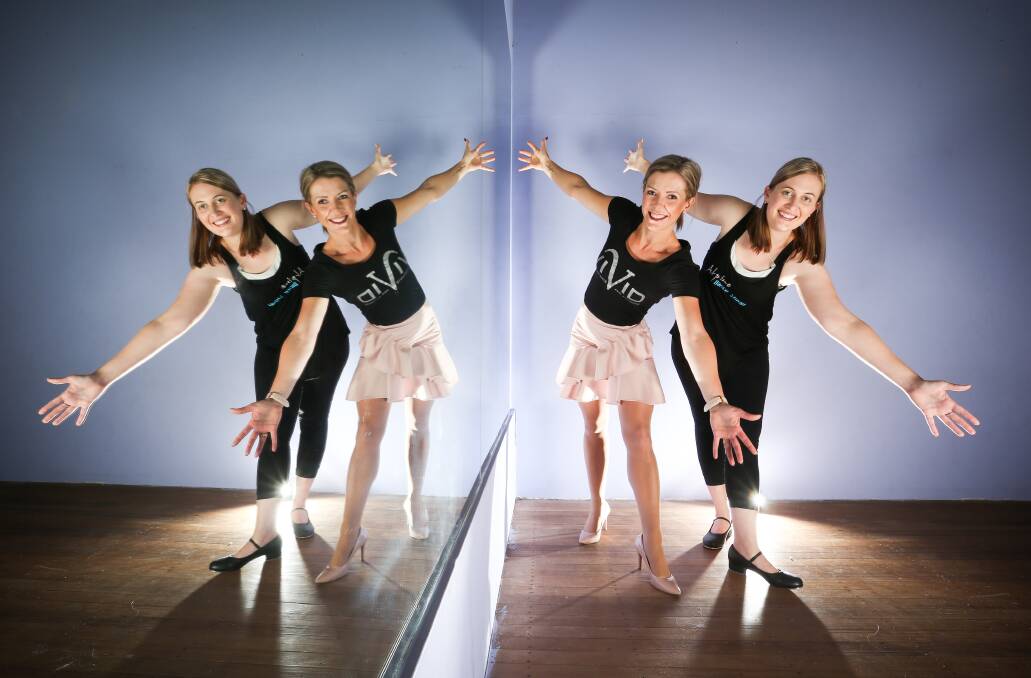 DOUBLE VISION: Albury-Wodonga financial stylist Bronwyn Tyrell and her teacher Lauren Weeding turn out for tap in this year's Stars of the Border. "I do love dancing and I love learning anything new," Mrs Tyrell says. Picture: KYLIE ESLER