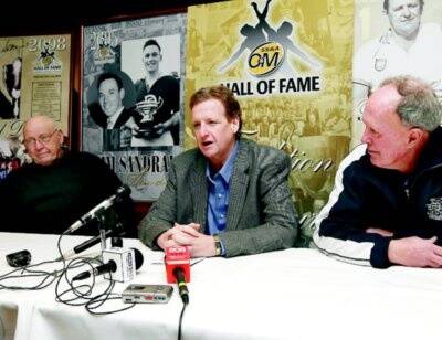 l Jim Sandral, Ron Montgomery and Neil Davis talk about the O and M Hall of Fame ahead of next week’s dinner for this year’s inductees, which come from a pool of more than 150 nominations. Picture: PETER MERKESTEYN