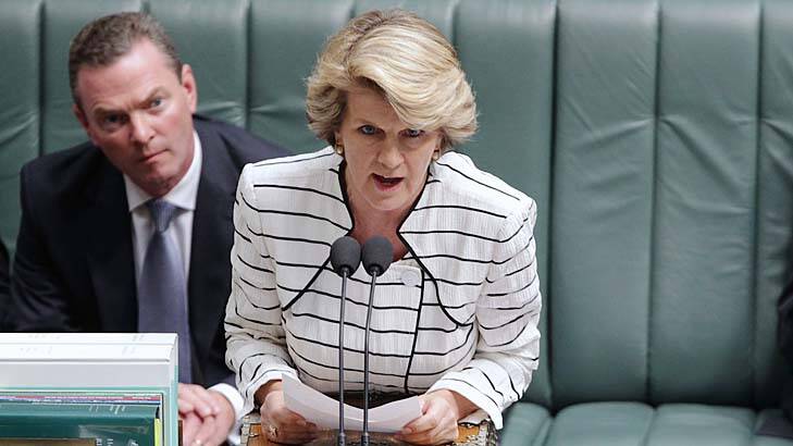 Deputy Opposition Leader Julie Bishop during Question Time at Parliament House in Canberra on Wednesday 28 November 2012.