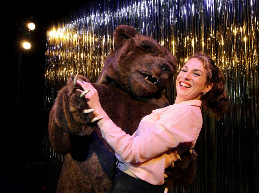 Lally Katz with the Apocalypse Bear that features in her show Stories I Want to Tell You in person. Picture: DAVID THORPE