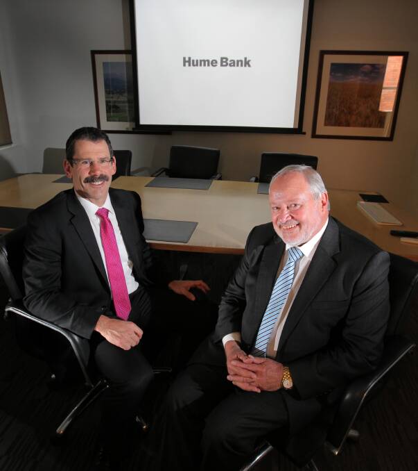 Hume Building Society chief executive Andrew Saxby and chairman Stuart Gilchrist. Picture: DAVID THORPE