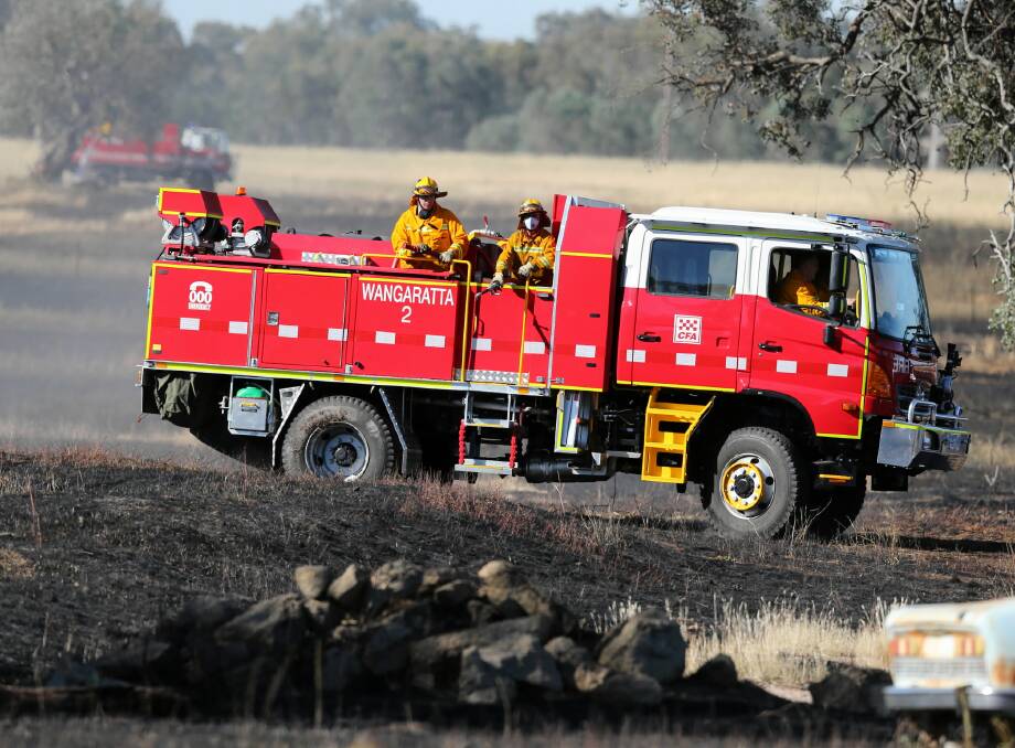 Firefighters from Wangaratta, Glenrowan, Greta, Oxley, Taminick, Laceby and Wangaratta South were called in to tackle the blaze yesterday afternoon. Picture: JOHN RUSSELL