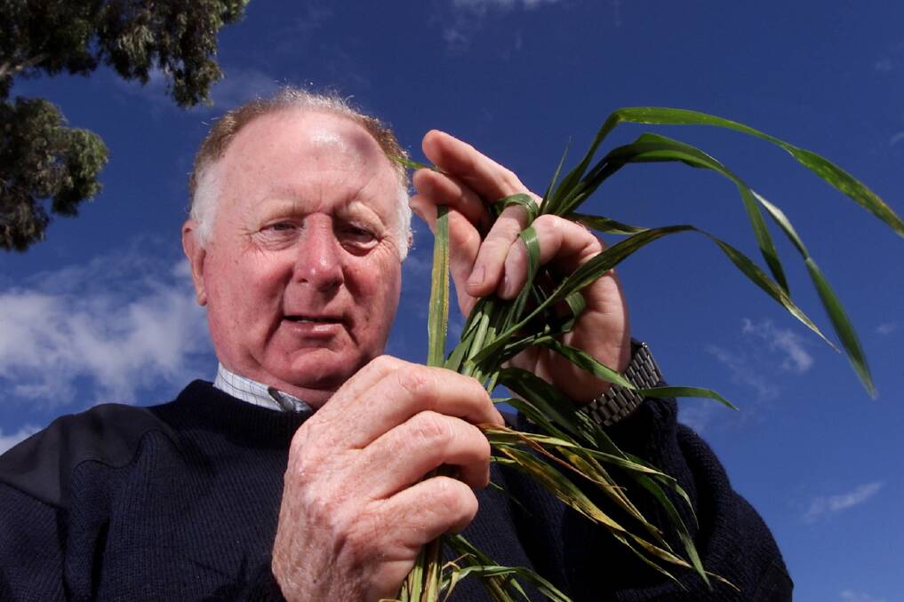 Much-loved Border agronomist John Sykes, pictured with stripe rust-infected wheat in 2005, died at the weekend aged 63.