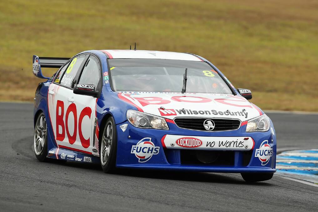 Jason Bright puts the #8 Team BOC Holden through its paces at a Supercars test day at Sydney Motorsport Park this month. Picture: GETTY IMAGES