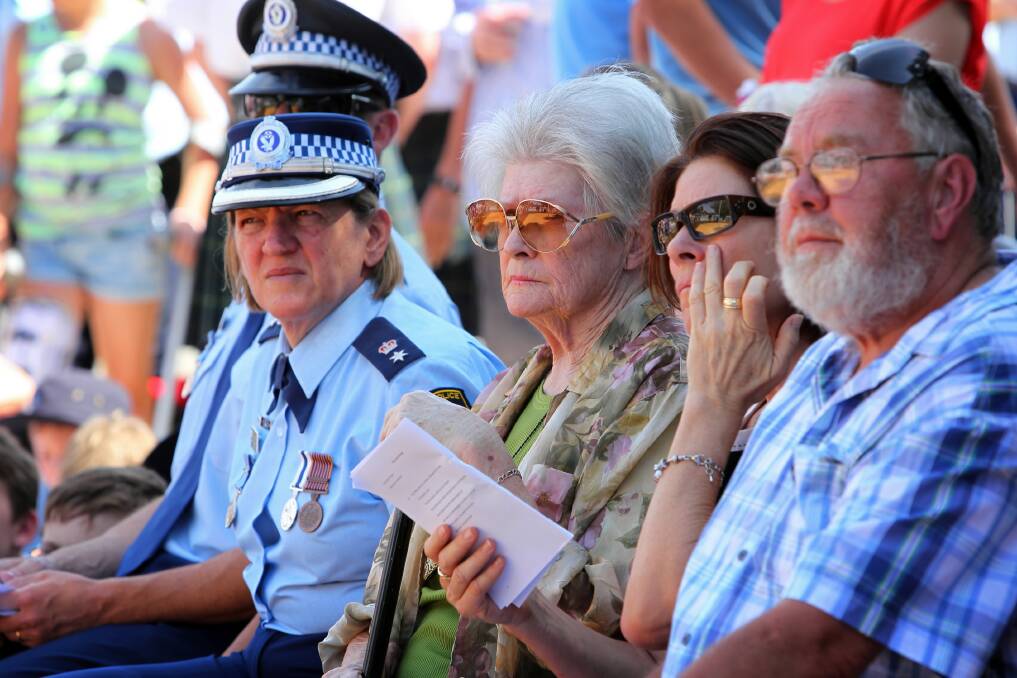 Ben Hunter, of Kyneton, Louise Hunter and her daughter Jaymie Watts, of Albury, and Trudy Gibson, of Wodonga, at the memorial service. Pictures: MATTHEW SMITHWICK
S