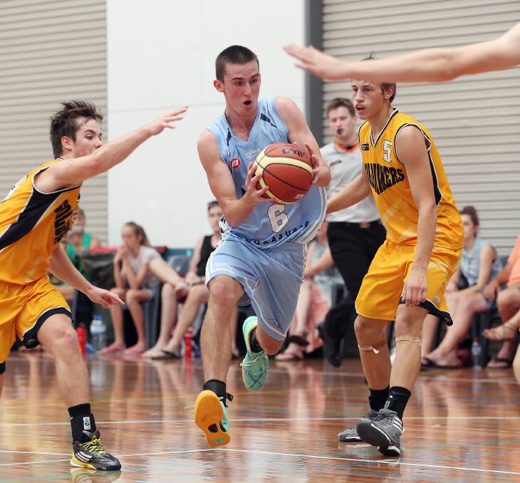 Wilson Farrar looks for options as the defence pushed home against the Victorian Goldminers.