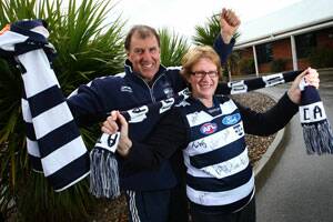 Bernie and Tricia Lonergan are gearing up to support son Tom in the AFL grand final today. Picture: MATTHEW SMITHWICK
