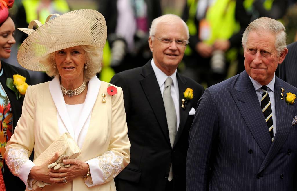 Prince Charles and Camilla arrive at Flemington.