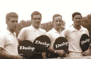 A photo of the Australian Davis Cup team of Marty Mulligan, Bob Mark, Rod Laver and Roy Emerson taken in 1959. Picture: DARRELL MARK