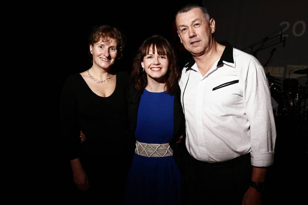 RACV youth ambassador award winner Catherine Webb with her parents Gillian Coleclough and Martin Webb. Pictures: MARK JESSER