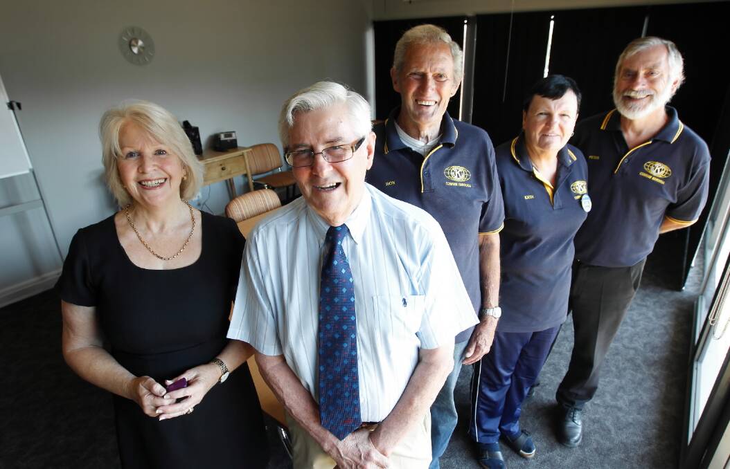 Hilltop Cancer Accommodation Centre manager and management committee member Helen Murray and Alf Armstrong with Cobram Barooga Kiwanis Club director Ron Low, treasurer Kath Renfrew and secretary Peter Edgar at the cancer centre this week. Picture: Ben Eyles