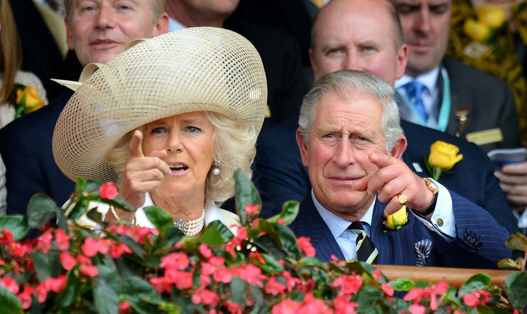 Britain's Prince Charles (R) and his wife Camilla (L) watch the final stages of the Melbourne Cup horse race in Melbourne.