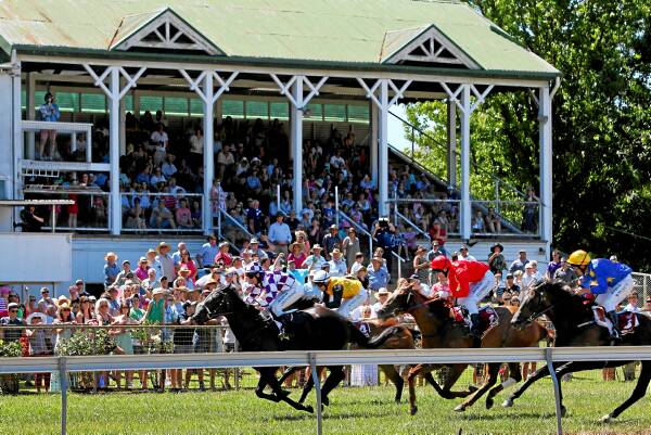 Demeanour, ridden by jockey Carryn Downie, wins race 4 in front of the eager Towong crowd. Picture: MATTHEW SMITHWICK