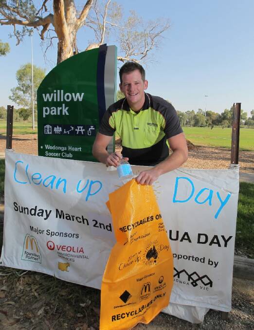 Wodonga Council street litter operator Broady Mills will be on hand to help out with Clean Up Australia Day this year. Picture: DAVID THORPE
