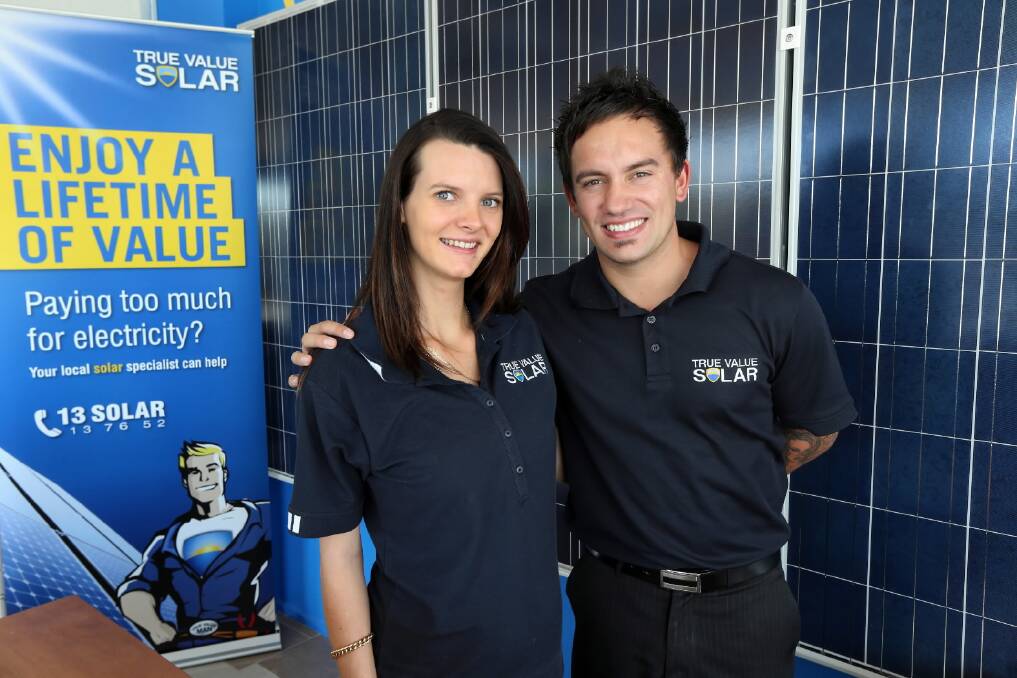 New True Value Solar Albury franchisees Melissa Canet and Nathan Patterson can not wait for the exciting times ahead. Picture: PETER MERKESTEYN