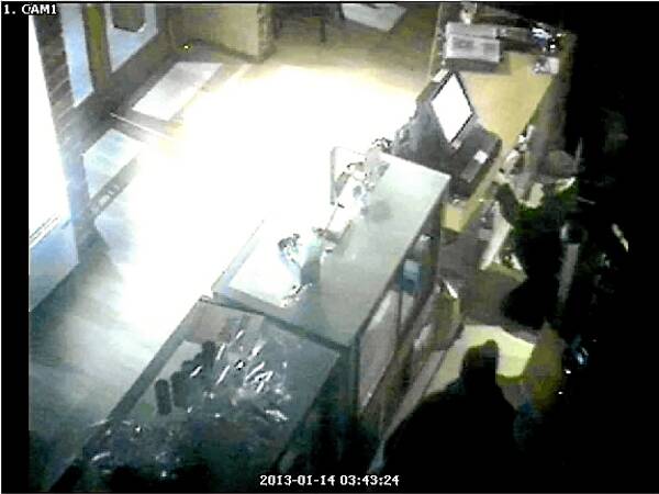 A still picture from the security camera footage of the thieves.