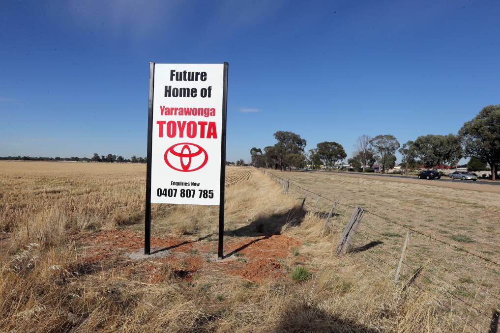 The site of the proposed Toyota dealership on the eastern edge of Yarrawonga. Picture: PETER MERKESTEYN