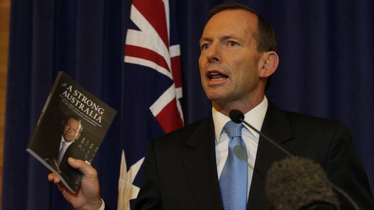 Opposition Leader Tony Abbott at the launch of the book, 'A Strong Australia'.