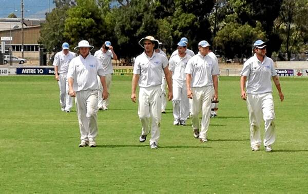 Cricket Albury-Wodonga players on the field for the Country Week final against Warragul. Picture: GERARD MIDSON