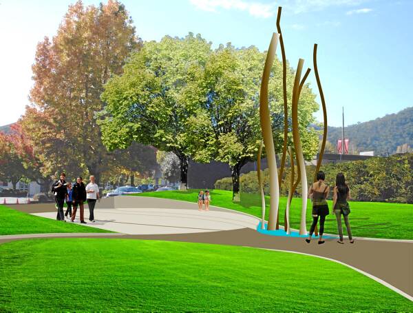 The proposed Black Saturday memorial at the Myrtleford open space.