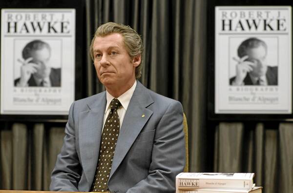 Richard Roxburgh in his role as Bob Hawke for the movie which will screen tomorrow night.