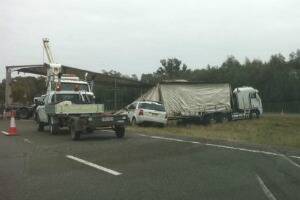 The truck crash near Wangaratta this morning