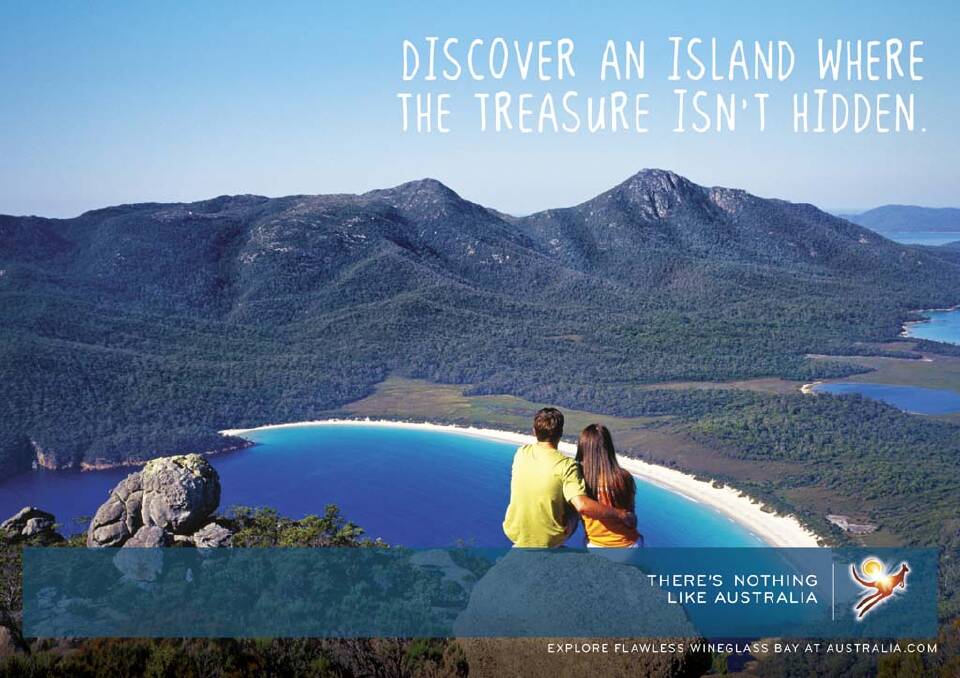 Speaks for itself ... the spectacular Freycinet Peninsular in Tasmania features in the new ads, and there's not a celebrity in sight.