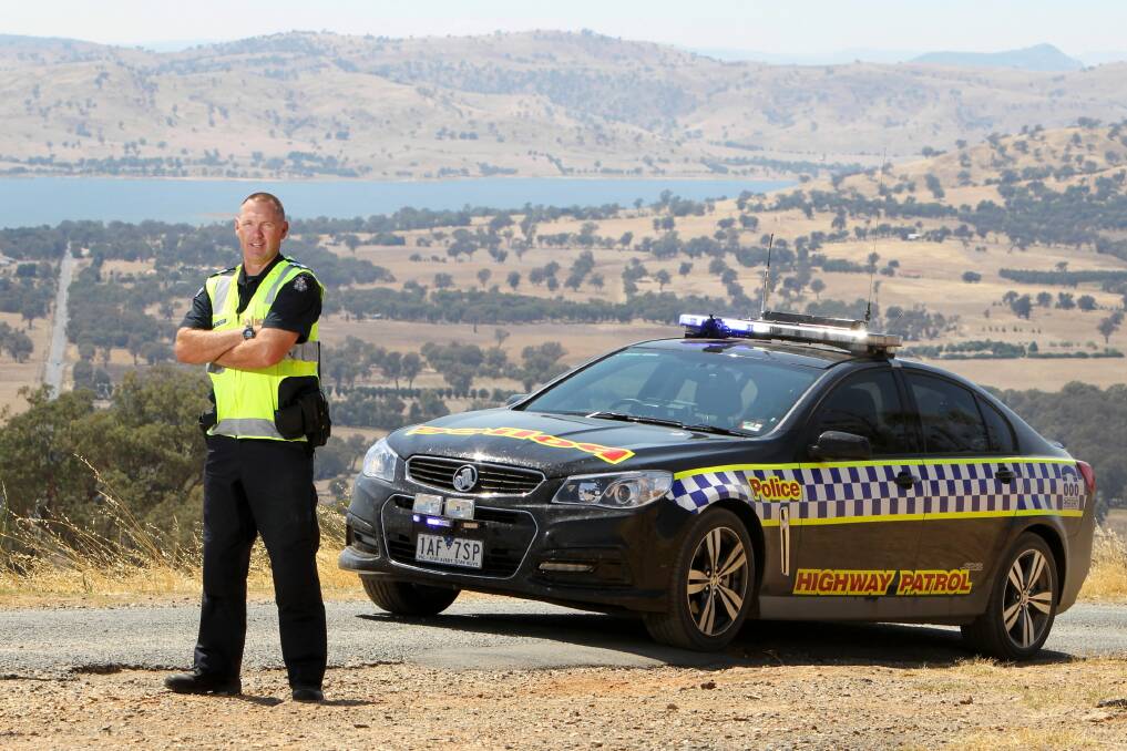 Wodonga highway patrol’s Sgt Mal Burdett will be just one of many Border police saturating our roads and holiday hotspots this Australia Day. Picture: MARK JESSER