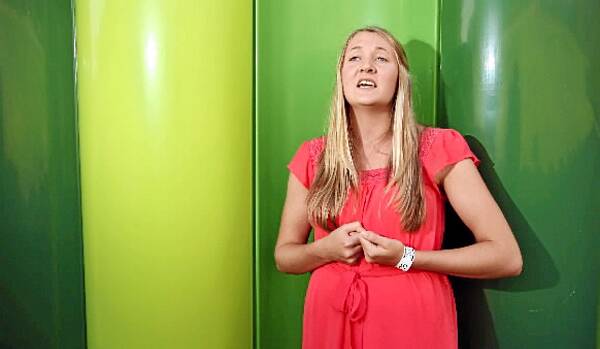 Emma Carmichael, 15, practises a Celine Dion song before her audition for The X-Factor.