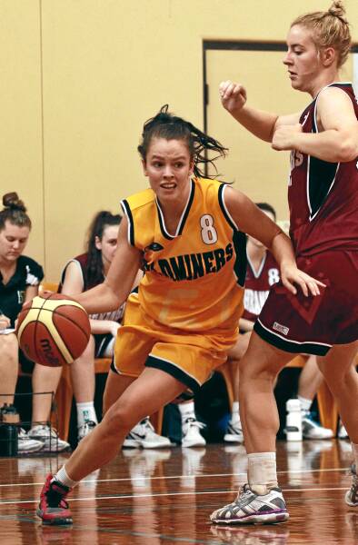 Goldminers’ Mikayla Delcastastegne drives to the hoop.