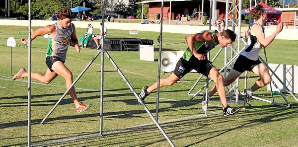 Rhys Parkinson is first in the 400-metre open final of the Albury-Wodonga Gift.
