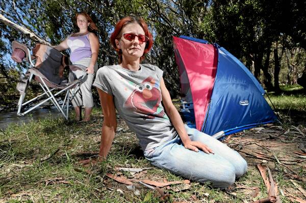 Rebecca Tinker, 15, and her mother Kristy Tinker, from Corowa, had more than $1600 worth of camping gear stolen from their Barnawartha campsite. “I’m distraught, I can’t put it into words,” Ms Tinker said. Picture: KYLIE ESLER