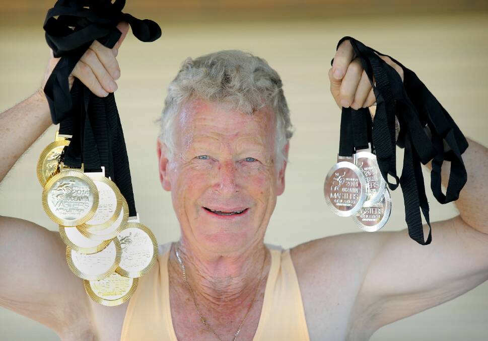 Rutherglen’s Don Chambers brought home a swag of medals from the recent Oceania Masters. Picture: TARA GOONAN