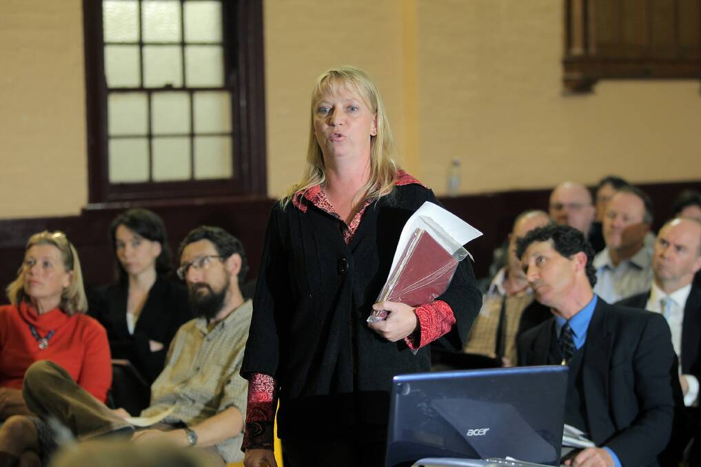 Tanja Schramm-Trethowan speaks out against the organic waste compost facility. Picture: TARA GOONAN