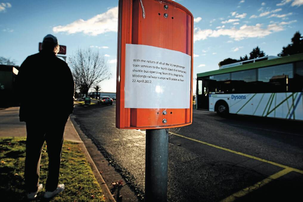 The bus stop on Elgin Boulevard is still sign-posted but a sheet of paper attached to the post says there will be no more buses. Just five people a day used the service. Picture: MATTHEW SMITHWICK