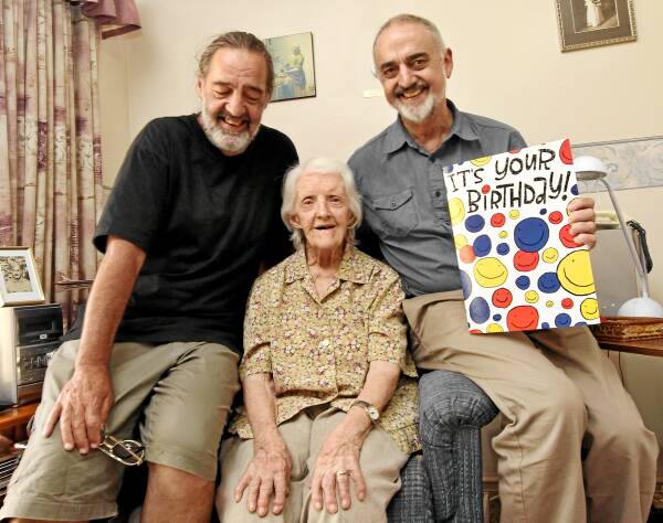 Kim and Graham Jackson celebrated their mum Jessie’s 100th birthday with her earlier this month. Picture: BEN EYLES