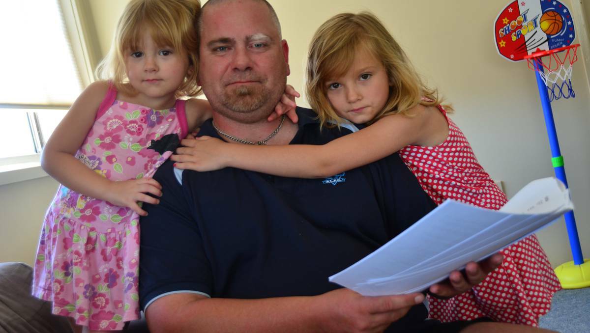 Jason Lenane wants a job to help support his children Abbey and Mia.