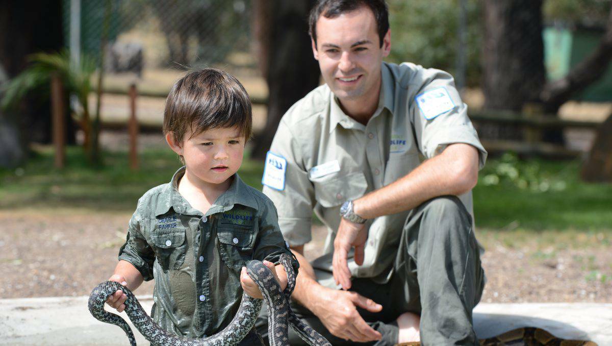 Charlie and his older brother Stuart Parker at the Ballarat Wildlife Park.