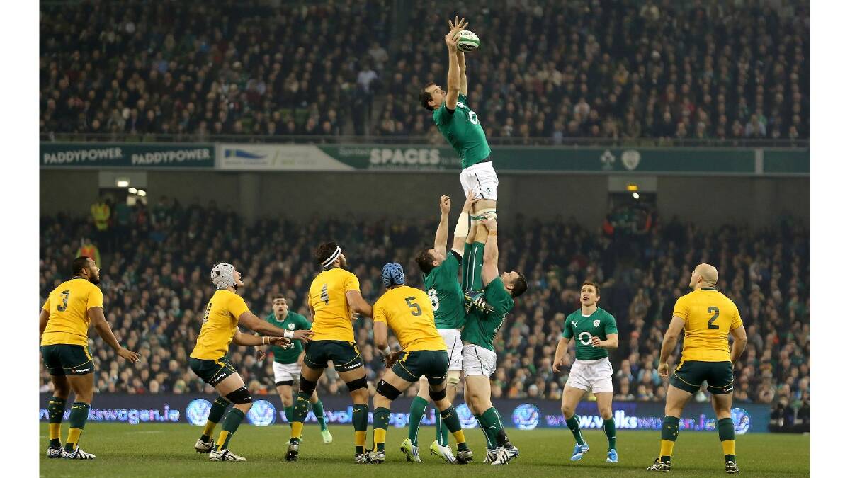 Devin Toner of Ireland wins the ball during the International match between Ireland and Australia. Photo: Getty Images.