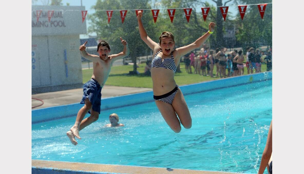 WIMMERA MAIL TIMES: Nick Groves and Brittaney Hoe, Horsham Aquatic Centre Pool Party. Picture: Paul Carracher