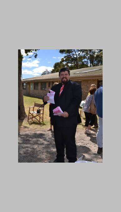 BEST MAN: Looking dapper in his black suit and pink tie is Phil Constable supporter Steve Betteridge. 